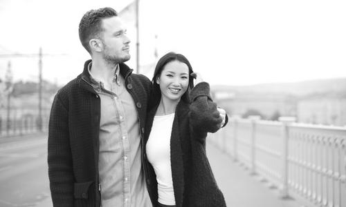 asian woman and american man