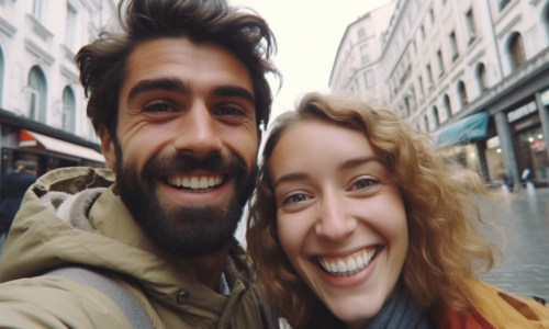 Italian woman and American man