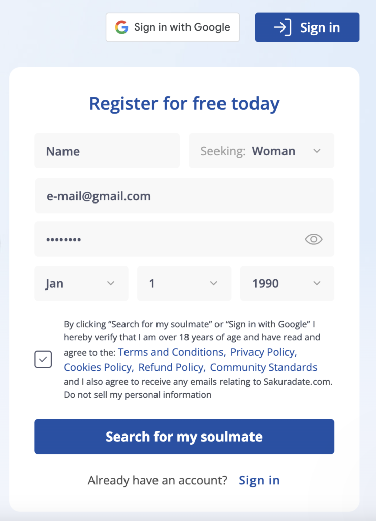 Registration process sakura date
